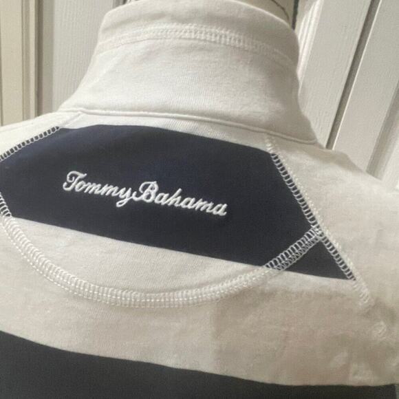 TOMMY BAHAMA POLO DRESS NAVY BLUE/WHITE STRIPES COTTON Sz S SAILOR NAUTICAL CORE - Picture 5 of 16